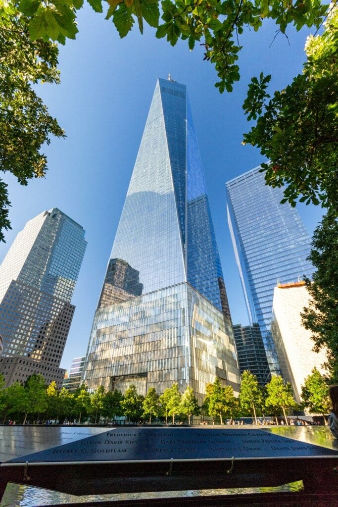 A breathtaking skyview of the World Trade Center in New York City.