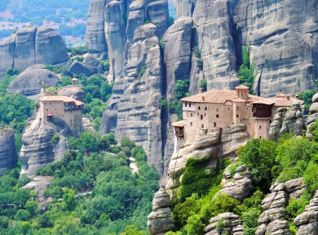 The monasteries of meteora in greece.