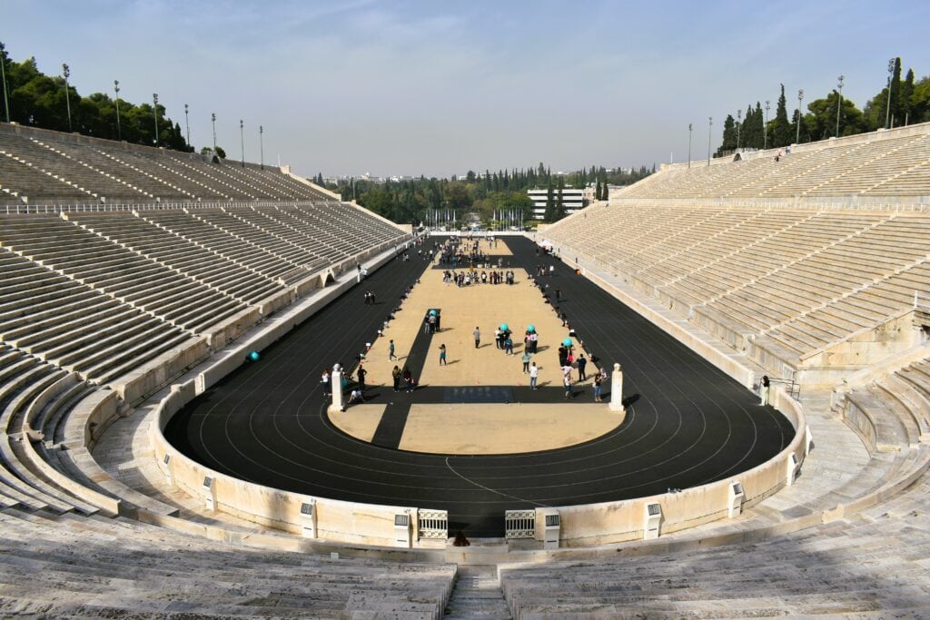 An empty stadium with a lot of empty seats. nct athens