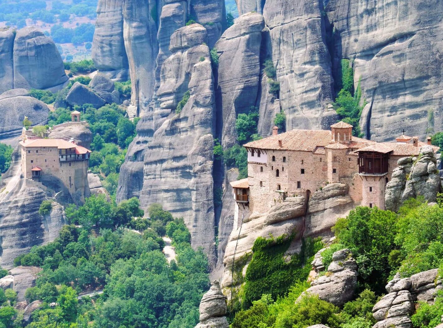 The monasteries of meteora in greece.